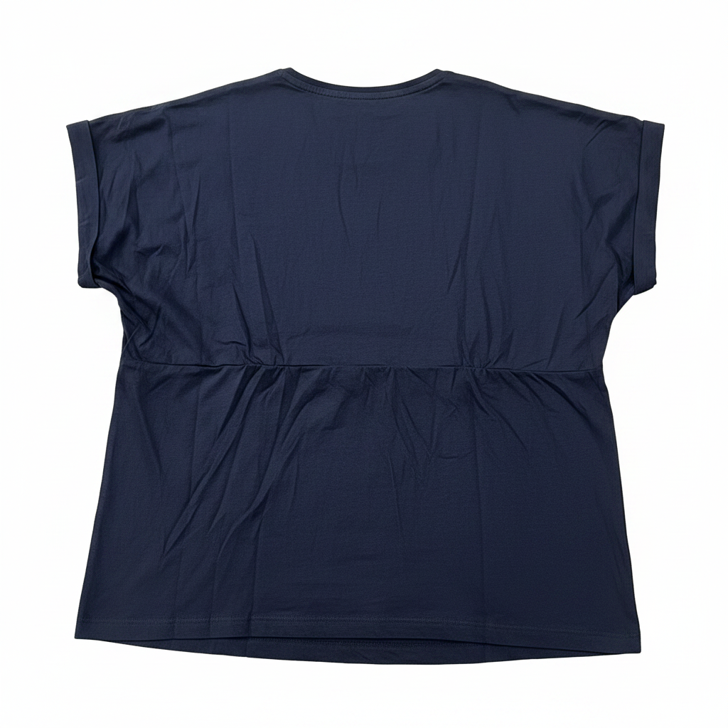 Women's Navy Blue Seaside Graphic Summer T-Shirt