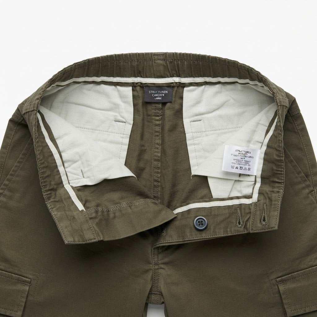 Men's Olive Green Cargo Jogger Trousers