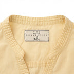 Women's Yellow Roll-Tab Sleeve Button-Down Blouse