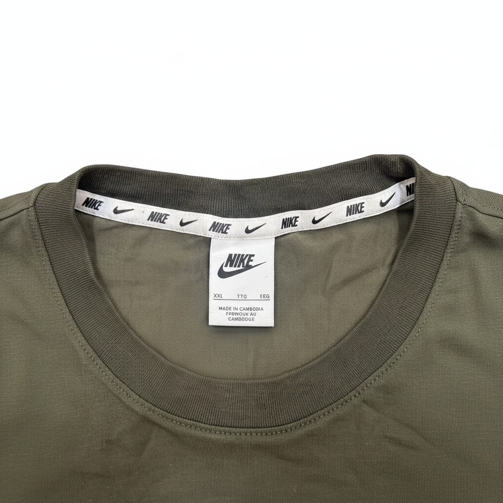 Nike Men's Color-Block Graphic Logo T-Shirt - Olive/Grey