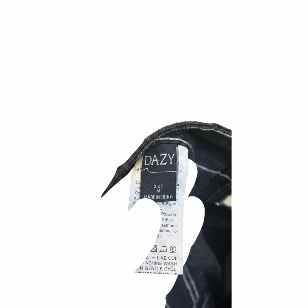Women's Black Flare Jeans with White Contrast Stitching