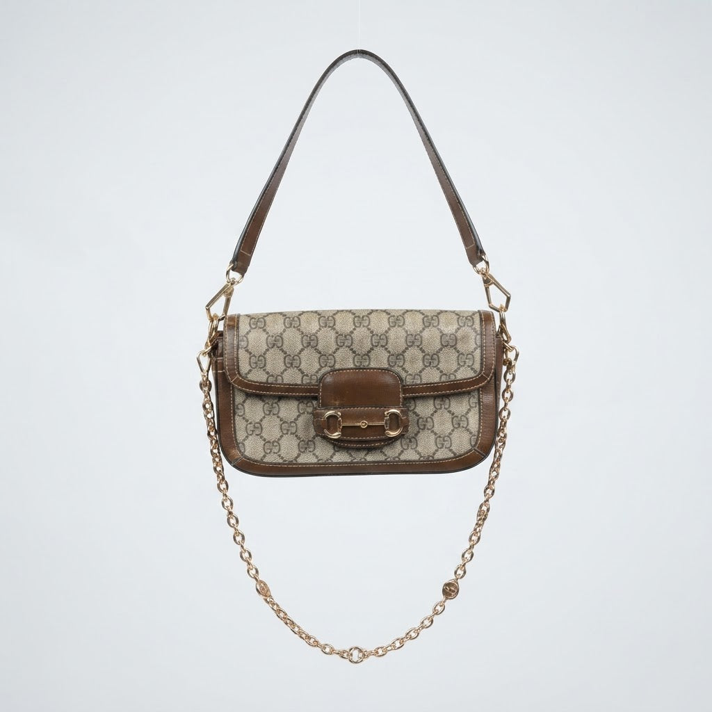 Gucci Gucci Horsebit 1955 Small GG Supreme & Leather Bag