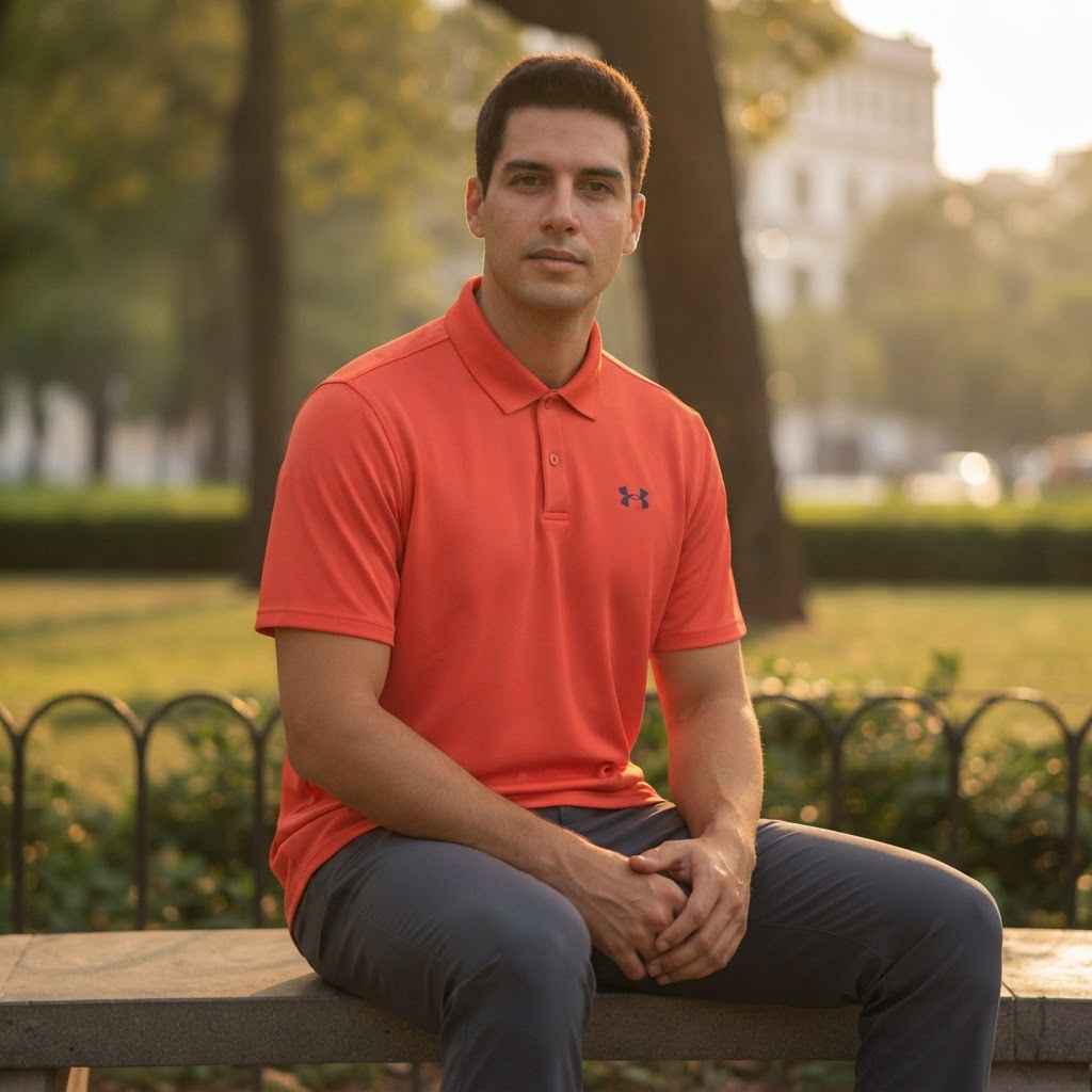 Under Armour Orange-Red Performance Piqué Polo Shirt Loose F