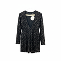 Boohoo Black Sequin Plunging V-Neck Mini Dress