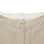 Men's Beige Straight-Leg Cotton Twill Trousers