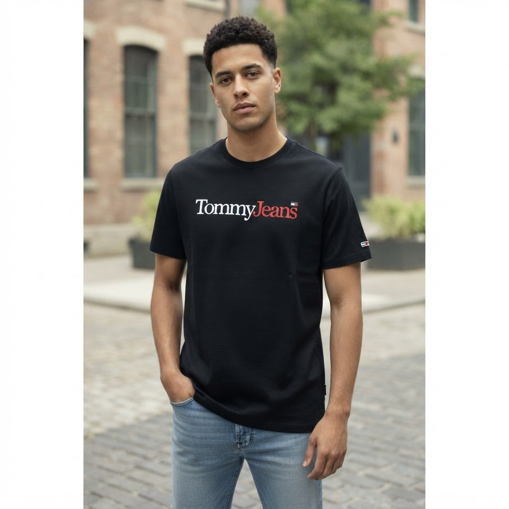 Tommy Jeans Black Tommy Jeans Logo Crew-Neck T-Shirt XXL