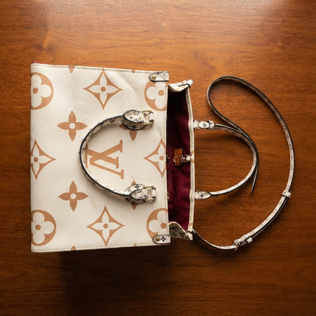 LV, LOUIS VUITTON PARIS made in France Off-White Monogram Gr