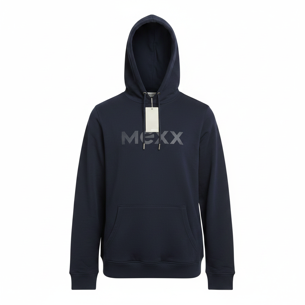 Mexx Men's Navy Blue Logo Graphic Hoodie