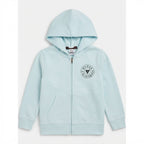 [WearU Generated:merch_clean_front] Guess Pale Blue Cotton Regular Fit Zip Hoodie – front view