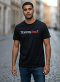Tommy Jeans Black Tommy Jeans Crew-Neck T-Shirt with Bicolou