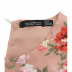 Boohoo Pink Floral Ruffle Sleeve Mini Dress Size UK 8