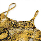 DOROTHY PERKINS Women's Yellow Snakeskin Print Sleeveless Ta