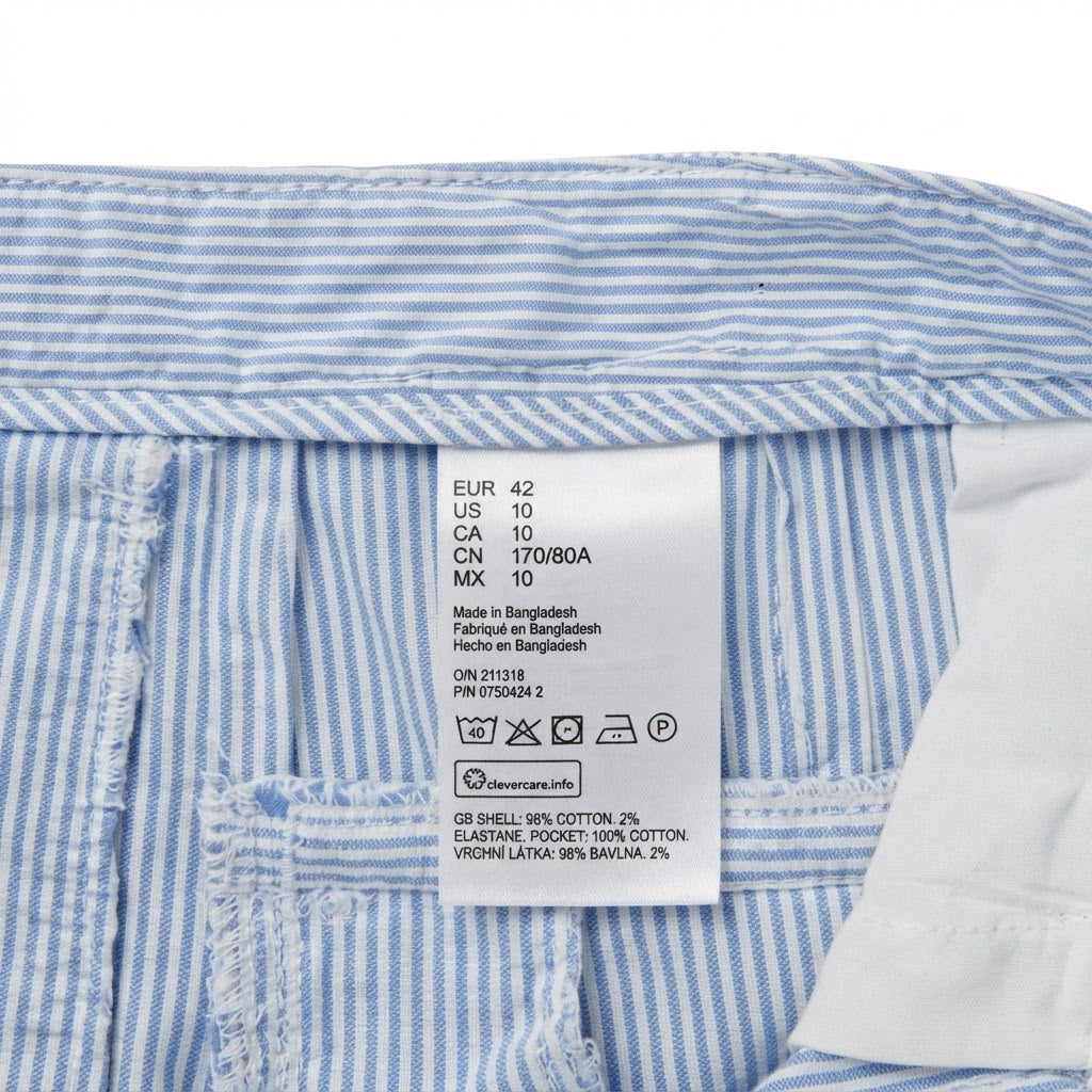 H&M L.O.G.G. Women's Blue and light blue Striped Tailored Tr