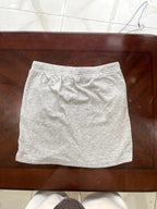 Light Grey Heather Drawstring Jersey Mini Skirt
