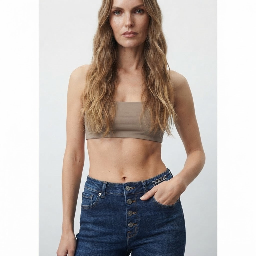 QS Deep Indigo Flared Jeans with Exposed Button Fly