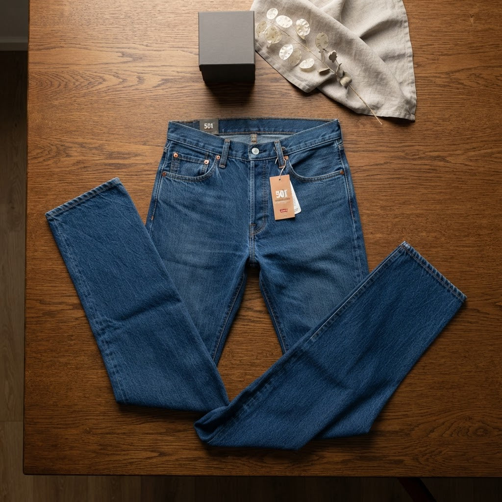 Levi's Levi's Indigo Blue Straight Leg Button Fly Jeans