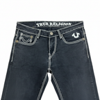 True Religion Black Jeans White Contrast Stitching