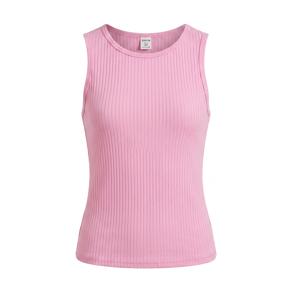 SHEIN Pink Ribbed Strapless Snap-Crotch Bodysuit