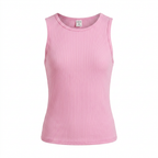 SHEIN Pink Ribbed Strapless Snap-Crotch Bodysuit