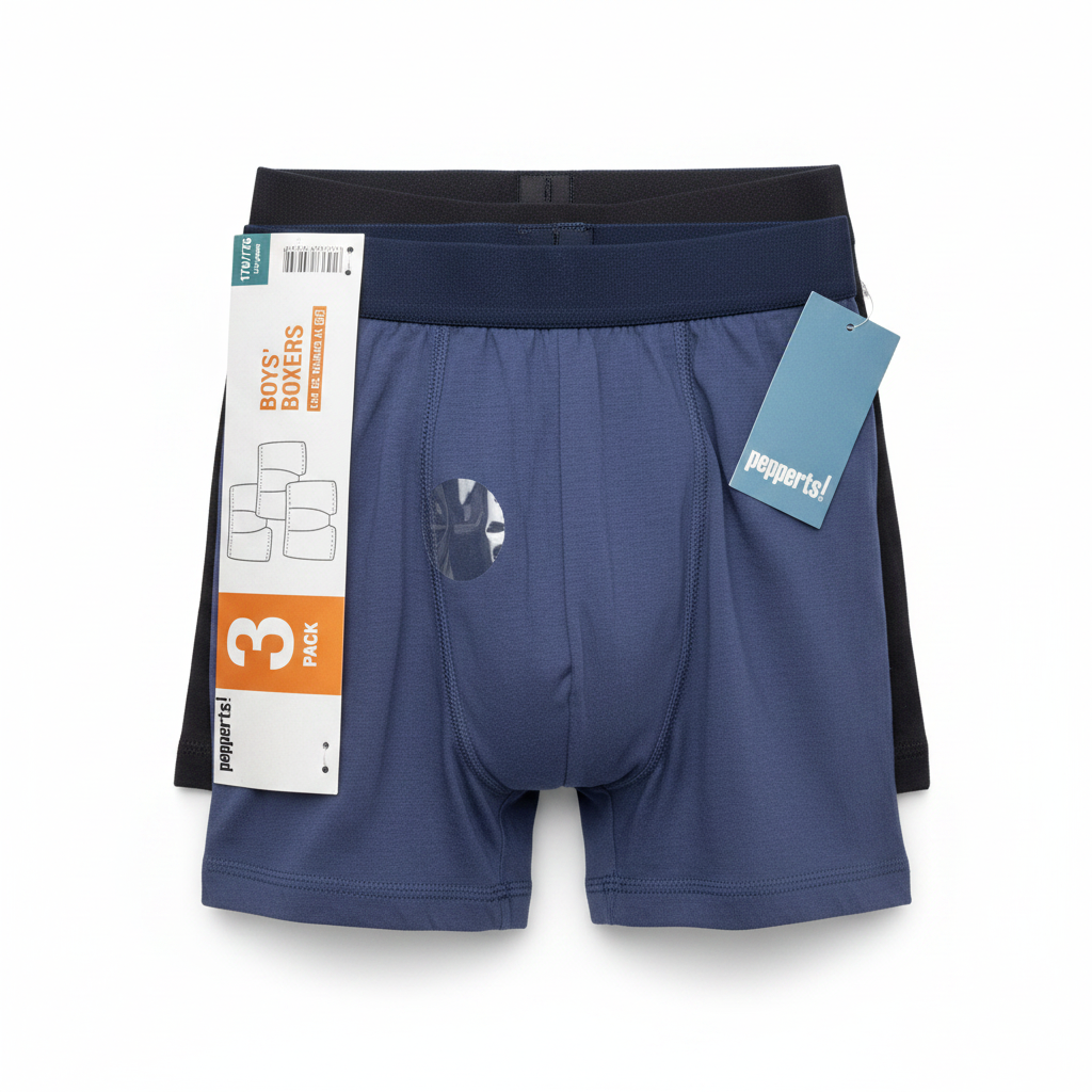 Pepperts! Boys' Cotton Boxers 3-Pack - Blue