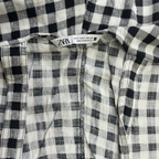 Zara Black & White Gingham Linen Blend Overalls - Size S