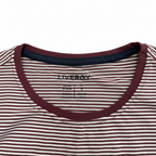 Livergy Men's Burgundy Striped Long Sleeve T-Shirt - Size M