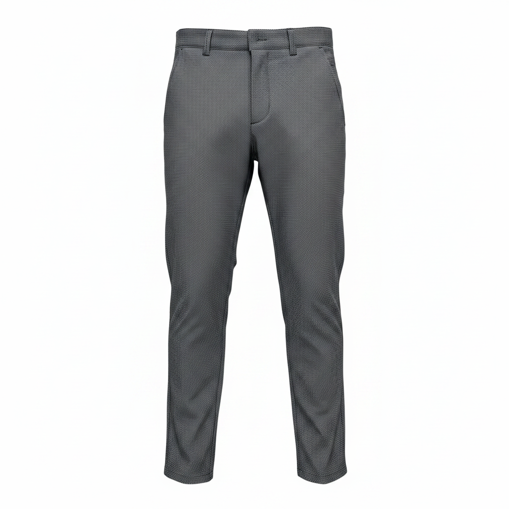 CUBA man® Men's Grey Micro-Pattern Slim-Fit Tailored Trouser