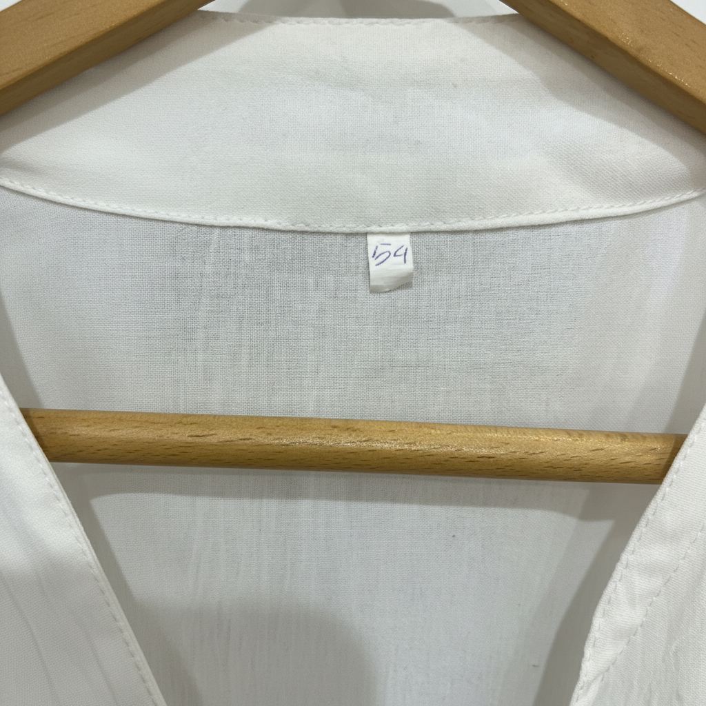 Women's White Longline Kimono with Metallic Cuffs