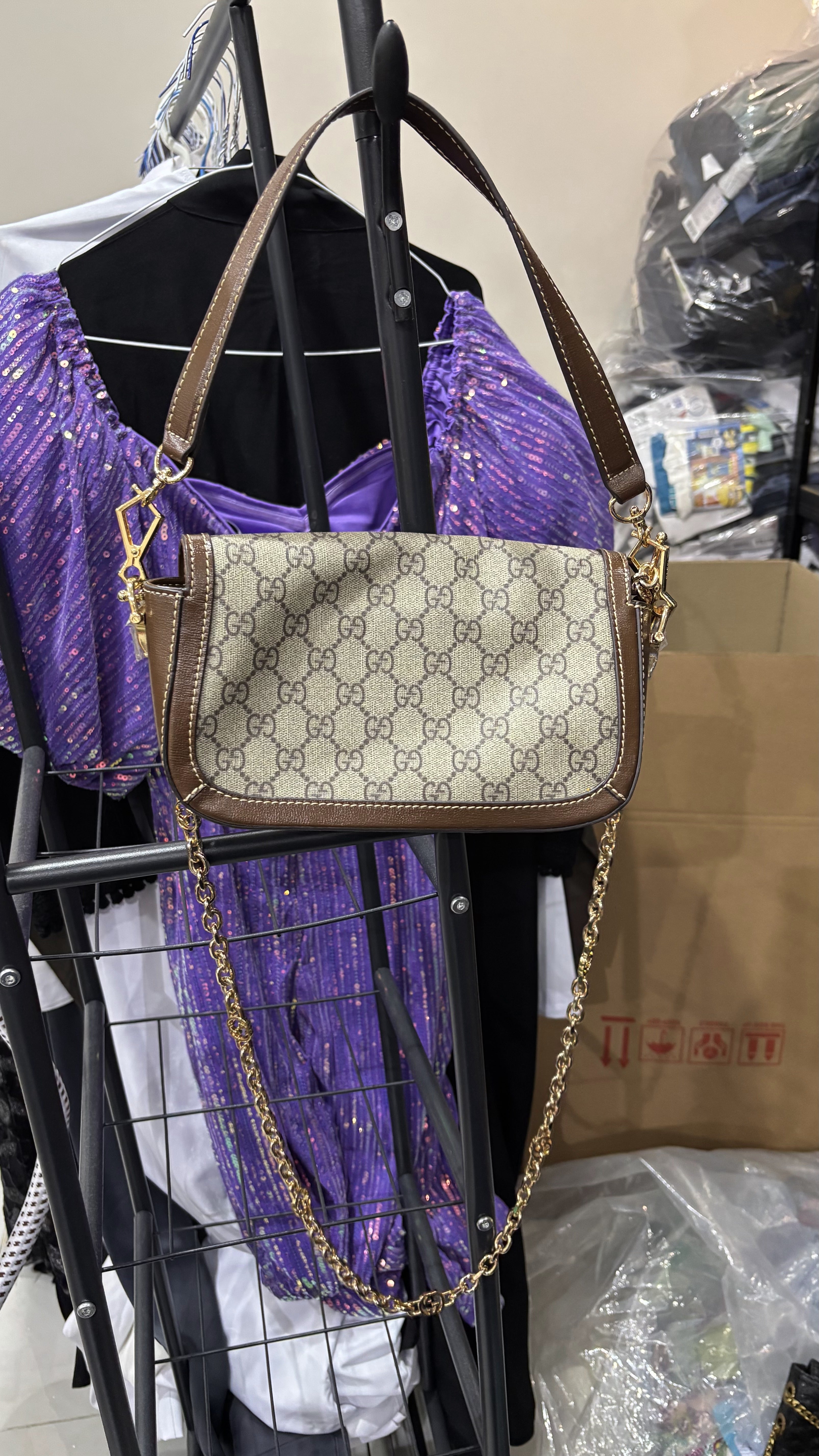 Gucci Gucci Horsebit 1955 Small GG Supreme & Leather Bag