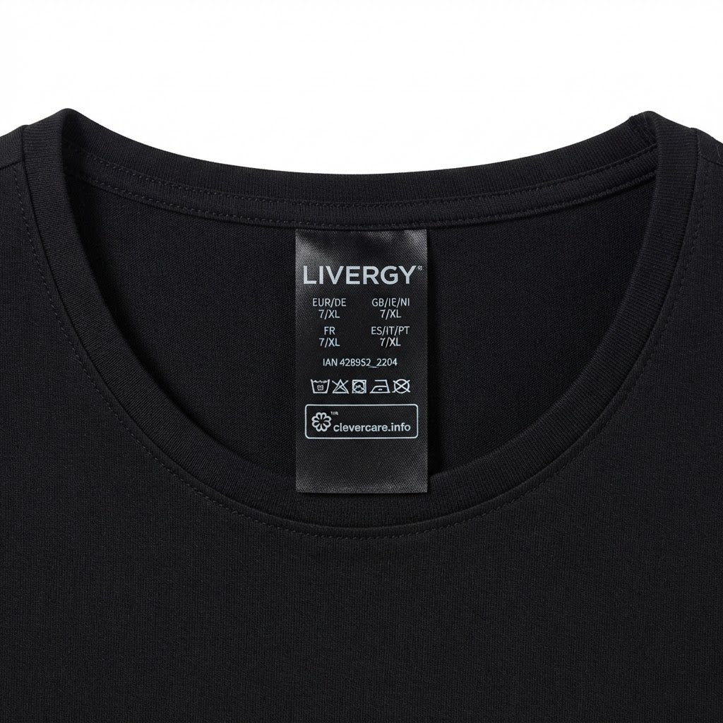 LIVERGY Men's Black Cotton Jersey Short Sleeve Undershirt