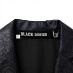 Women's Black & black Metallic Jacquard Open Abaya