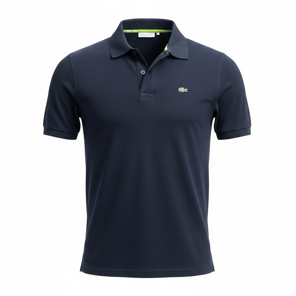 Women's Navy Blue Cotton Pique Polo Shirt