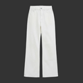 Premium White High-Waisted Wide-Leg Denim Pants