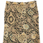 Women's Brown Ornamental Print A-Line Midi Skirt