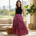 Label of Love Pink Abstract Animal Print Wide Leg Pants