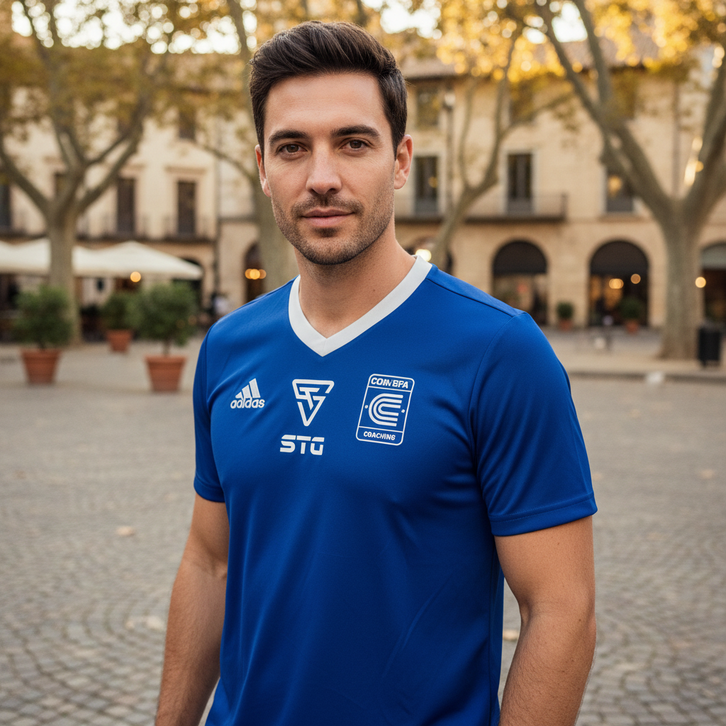 Adidas Men's Blue Aeroready Coerver Coaching Jersey
