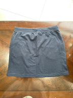 Navy Blue Jersey Mini Skirt with Drawstring Waist
