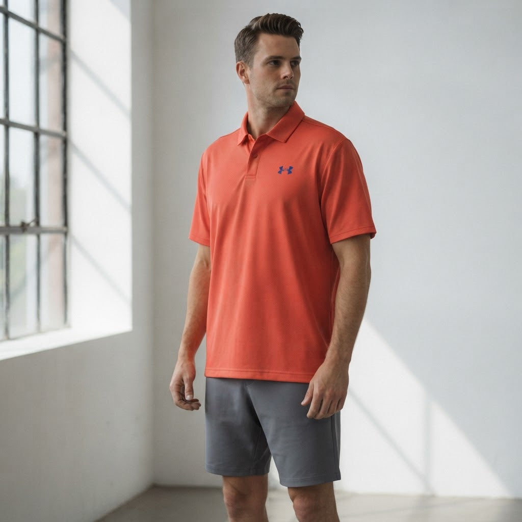 Under Armour Orange-Red Performance Polo Shirt Short Sleeve