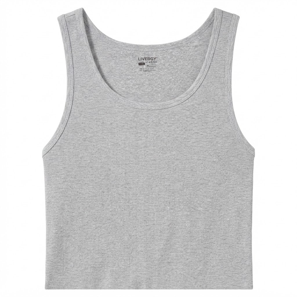 LIVERGY Men's Grey Ribbed Sleeveless Tank Top - Size XL