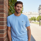 Lacoste Men's Regular Fit Light Blue T-Shirt - Size XL