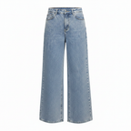 Women's Light Wash Wide-Leg Denim Jeans