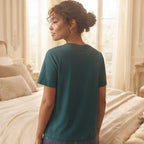 Deep Teal Relaxed Fit Boxy Crew Neck T-Shirt