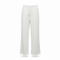 White Wide Leg Drawstring Sweatpants