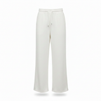 White Wide Leg Drawstring Sweatpants