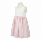 NOW Kids White Pink Daisy Gingham Sleeveless Dress
