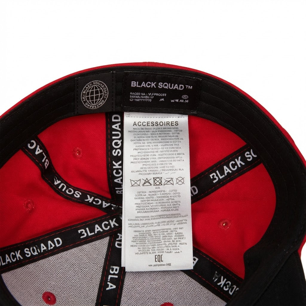 BLACK SQUAD red Squad Red & red Distressed Baseball Cap
