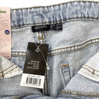 Women's Light Wash High-Waisted Raw Hem Denim Shorts