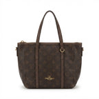 Chrisbella Dark Brown Textured Top-Handle Tote