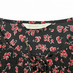 B Collection by Bobeau Black Floral Smocked Tie Blouse