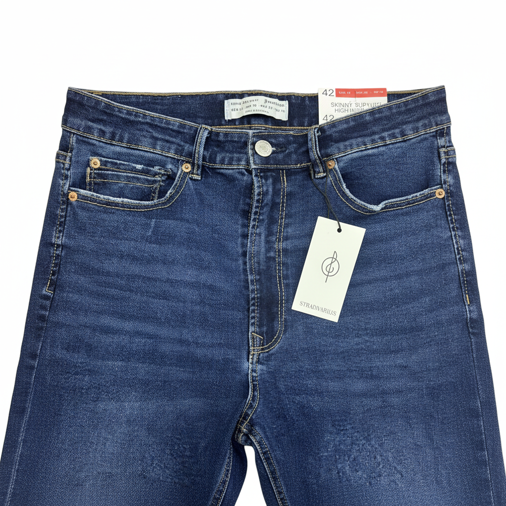 Stradivarius Super High Waist Skinny Jeans Blue EUR 42